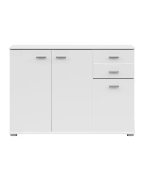 Chest of drawers Noeda 106 cm with 3 doors and 2 drawers white