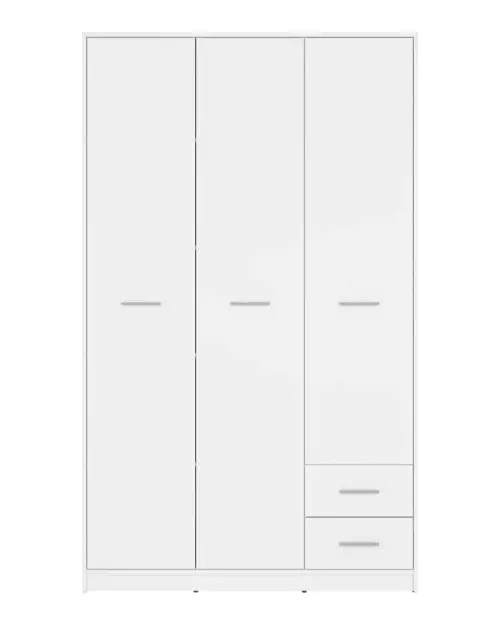 Armario de tres puertas Nepo Plus 118 cm con cajones blanco