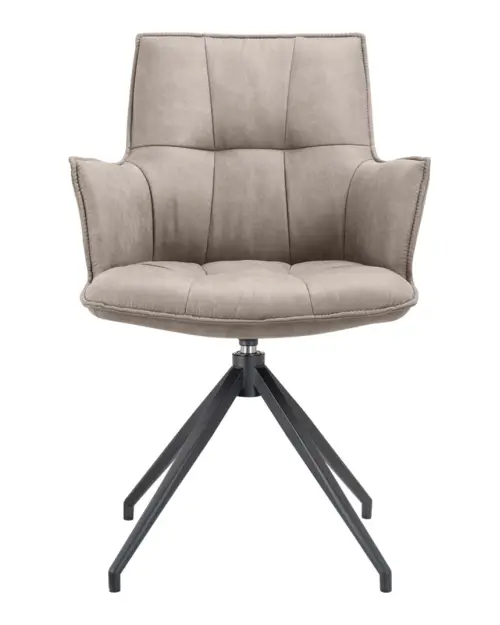 Silla tapizada Osaka giratoria ecopiel taupe