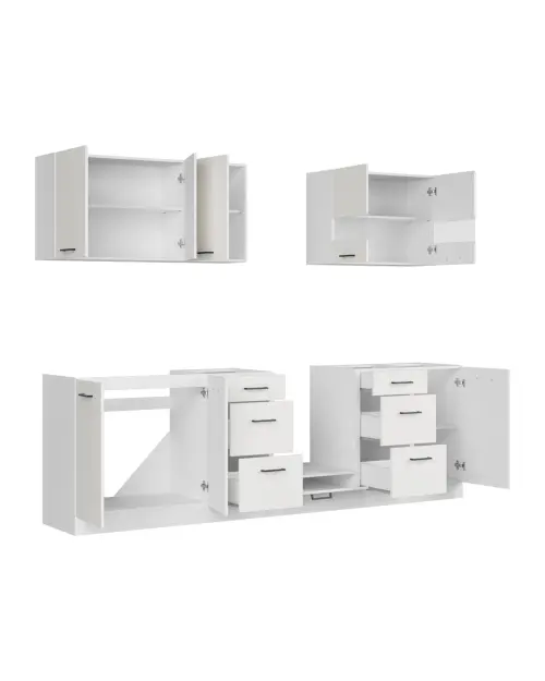 Conjunto de cocina Junona Line 260 cm tiza brillo