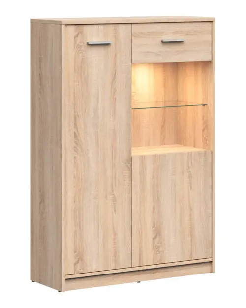 Vitrina Nepo Plus 90 cm con 2 puertas roble sonoma