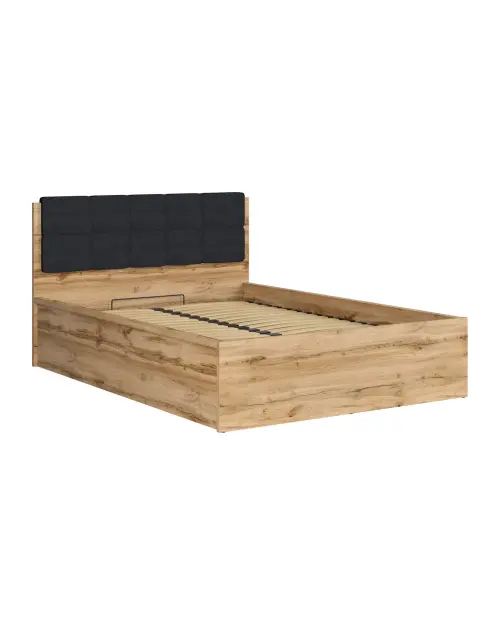 Cama Tetrix 140x200 con somier y contenedor roble wotan