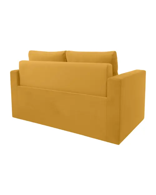 Two-seater sofa bed Bunio III with storage yellow