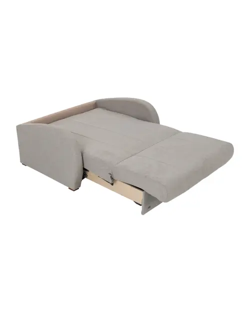 Sofá cama de dos plazas Poli con arcón beige