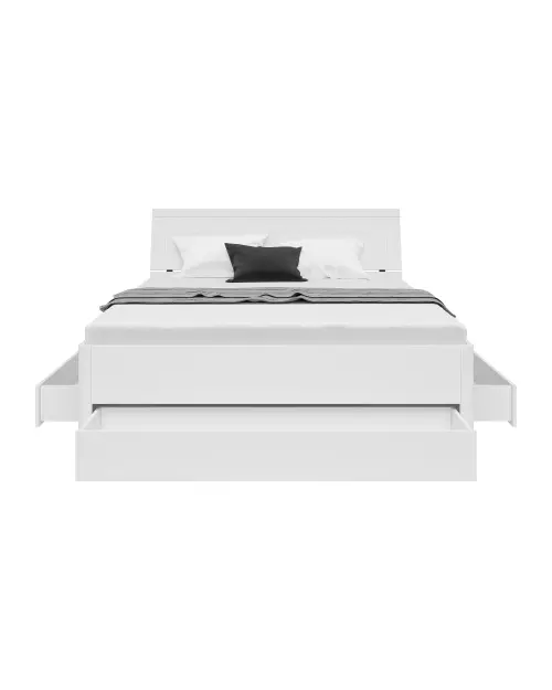 Cama Saturn 160x200 con 3 cajones blanca