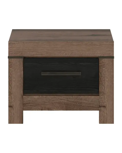 Mesita de noche Balin 57 cm con cajón roble monastery/roble negro