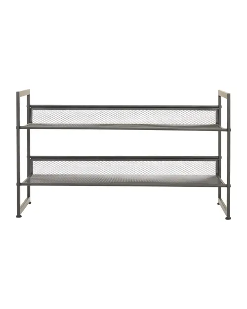 Zapatero Menola con 2 estantes metálico negro