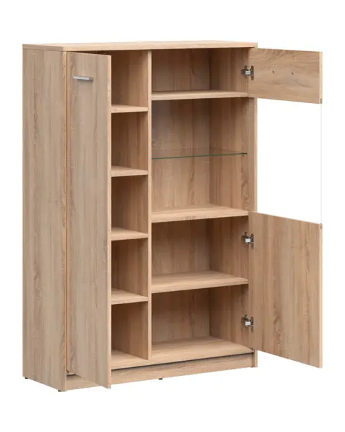 Vitrina Nepo Plus 90 cm con 2 puertas roble sonoma