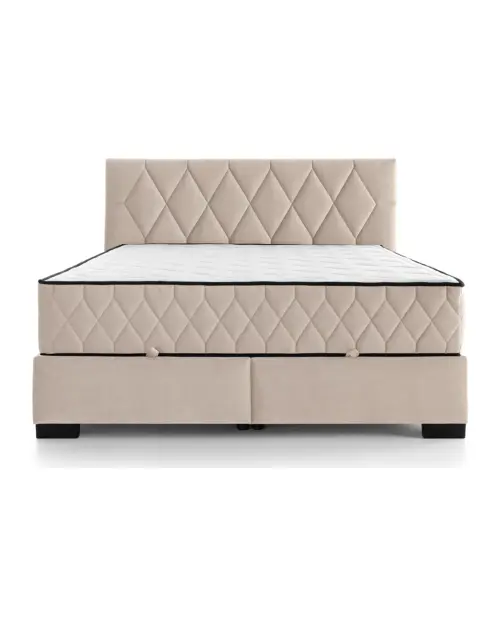 Cama continental Reve 160x200 con arcón beige