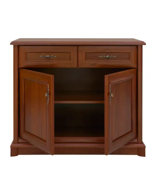 Cómoda Kent 101 cm con 2 puertas y 2 cajones castaño