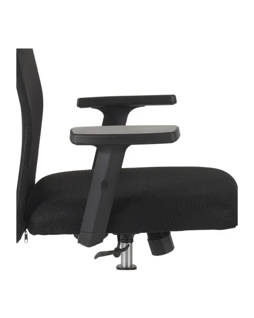 Silla giratoria Alex con reposabrazos ajustable negra