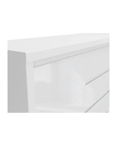 Cómoda Larios 143 cm con 2 puertas y 4 cajones blanco brillo