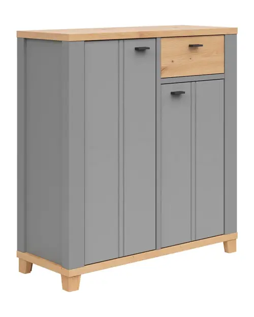Cómoda Hygge 94 cm con 2 puertas y un cajón gris/roble artisan