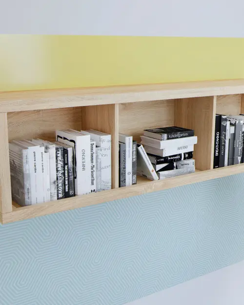 Armario colgante Kaspian 143 cm abierto roble sonoma