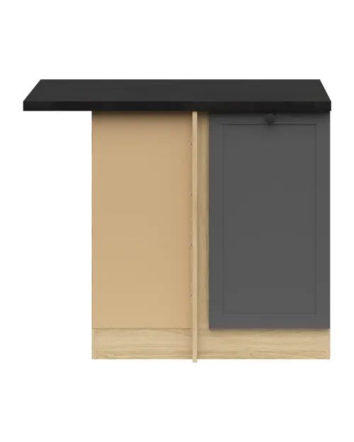 Armario de cocina inferior de esquina Junona Line izquierdo grafito con encimera ocupa el rincón 100x60 cm