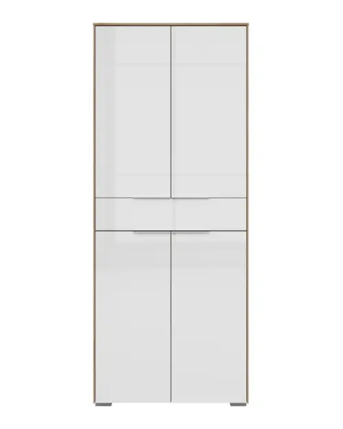 Estantería Nevada 81 cm con 4 puertas y cajón roble riviera