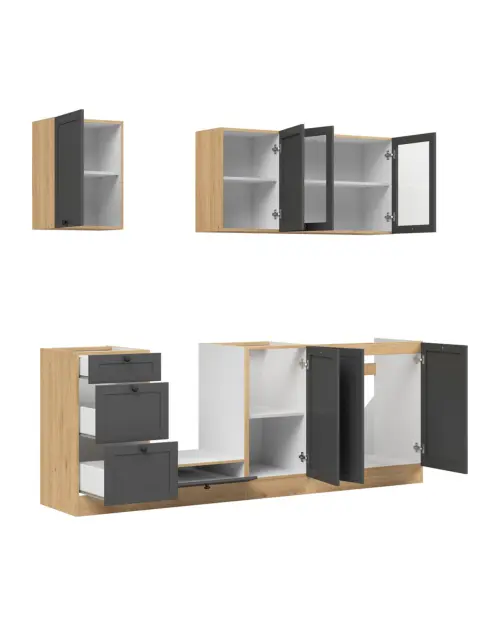 Conjunto de cocina Junona Line 220 cm grafito