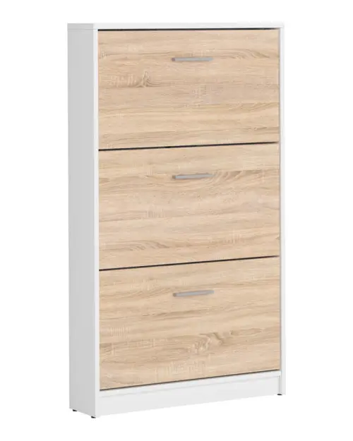 Zapatero Nepo Plus 70 cm con 3 puertas blanco/roble sonoma