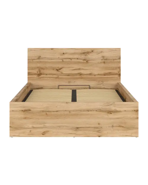 Cama Tetrix 140x200 con somier y contenedor roble wotan