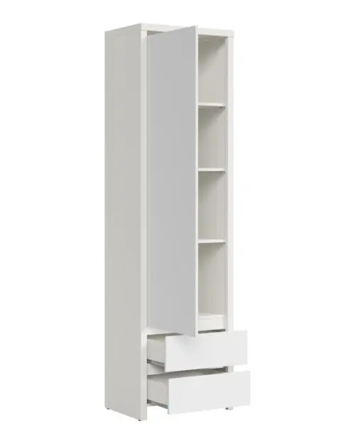 Estantería Kaspian 56 cm con puertas y 2 cajones blanco