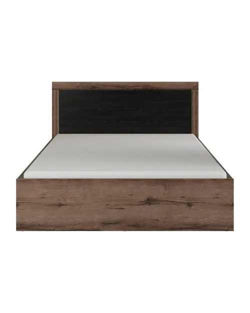 Cama Balin 160x200 con somier y contenedor roble monastery/negro