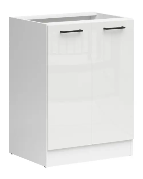 Armario de cocina inferior Junona Line 60 cm blanco tiza brillo