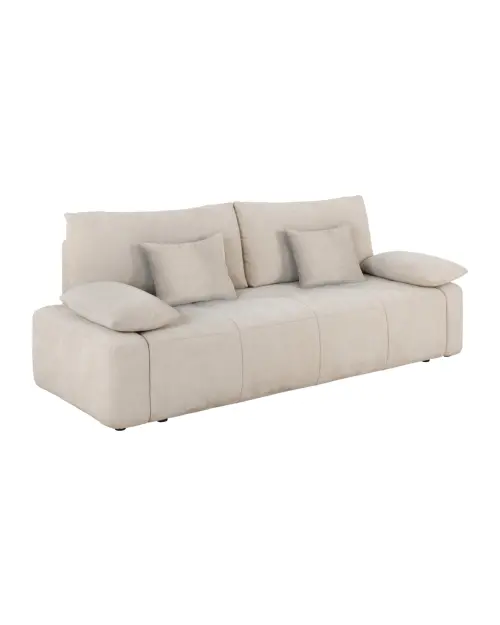 Sofa trzyosobowa Hello rozkładana z pojemnikiem jasnobeżowa
