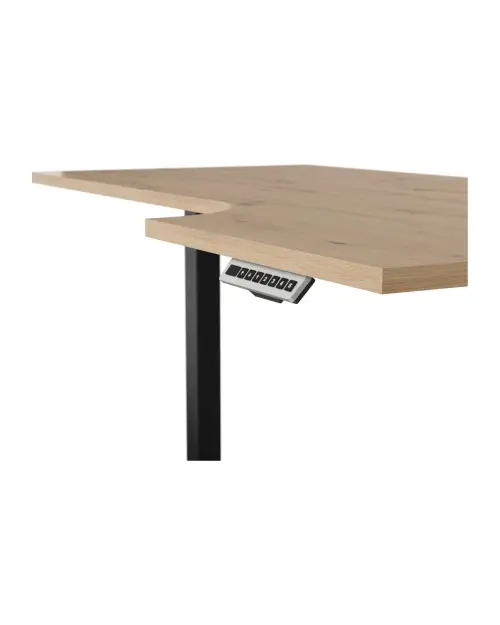 Escritorio de esquina con regulación eléctrica Space Office 140 cm derecho roble artisan