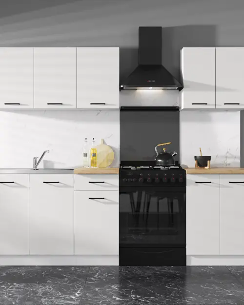 Zestaw kuchenny Junona Line A 180 cm biały połysk z blatem