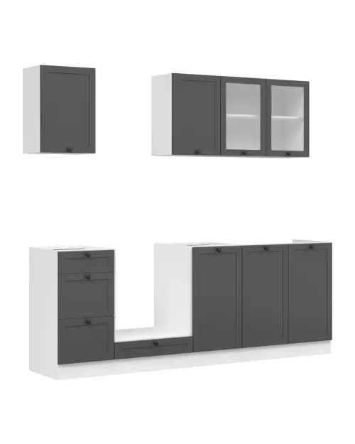Zestaw kuchenny Junona Line 220 cm grafit