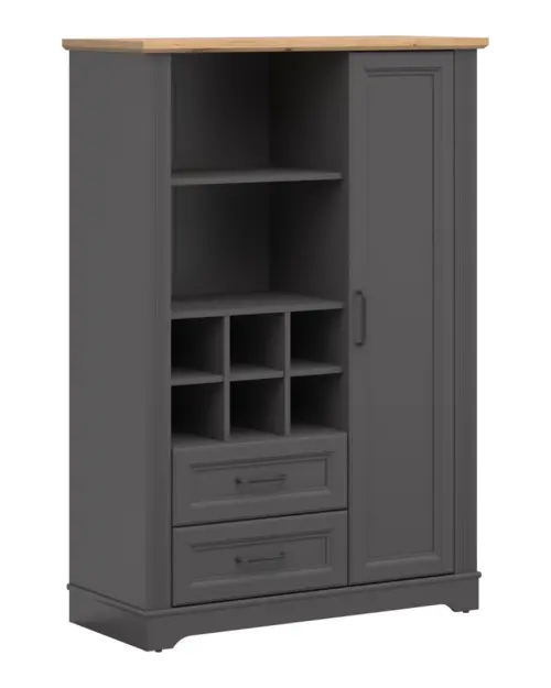 Estantería Tolmin 100 cm con puertas y 2 cajones grafito/roble artisan