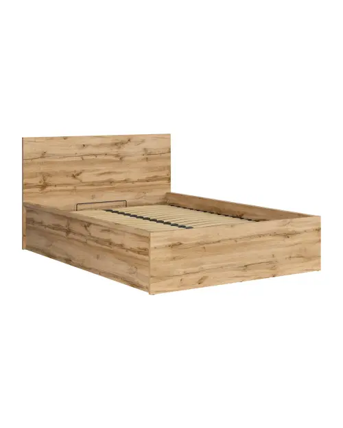 Cama Tetrix 140x200 con somier y contenedor roble wotan