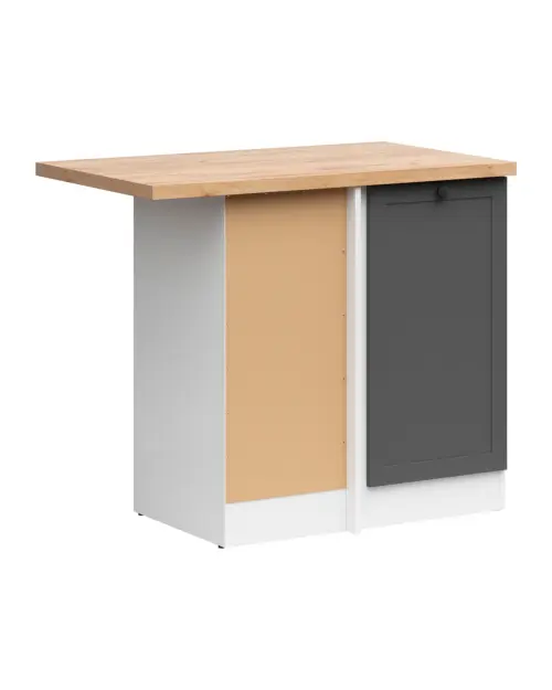 Szafka kuchenna dolna narożna Junona Line lewa grafit z blatem zajmuje narożnik 100x60 cm