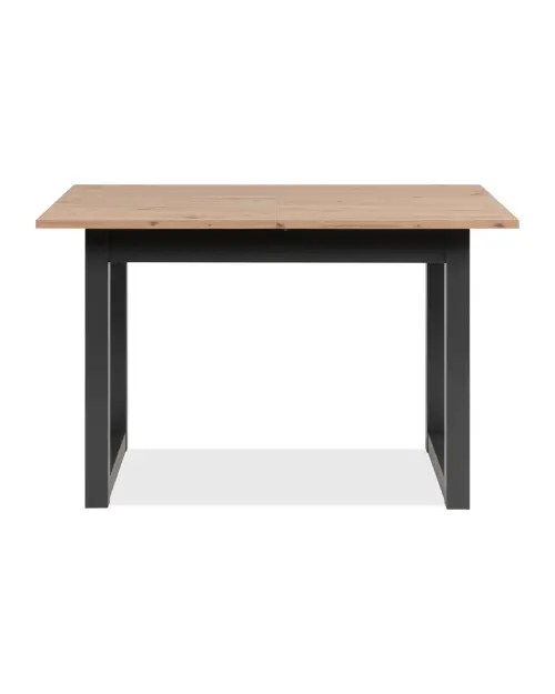 Mesa extensible rectangular Denver 120-160/80/75 roble artisan/negro