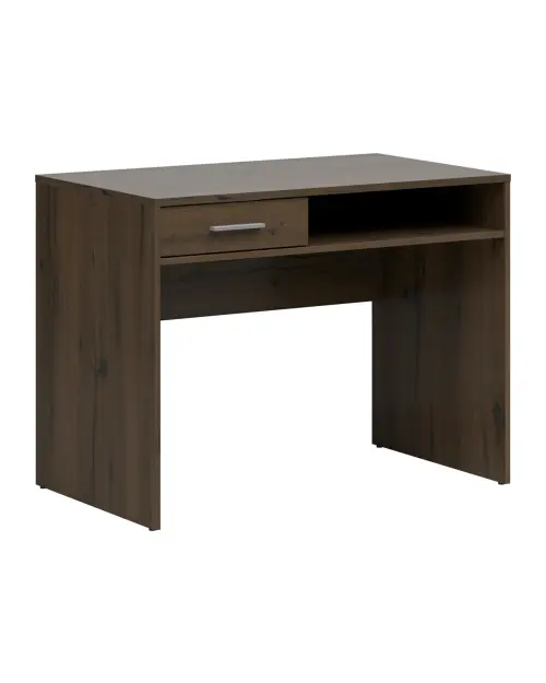 Escritorio Nepo Plus 100 cm con cajón y estante roble noble