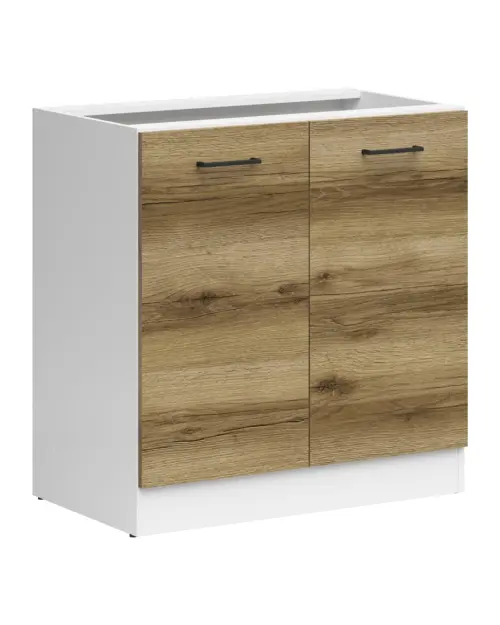 Mueble de cocina bajo fregadero Junona Line 80 cm roble delano claro