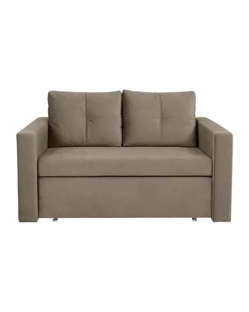 Two-seater sofa bed Bunio III with storage brown