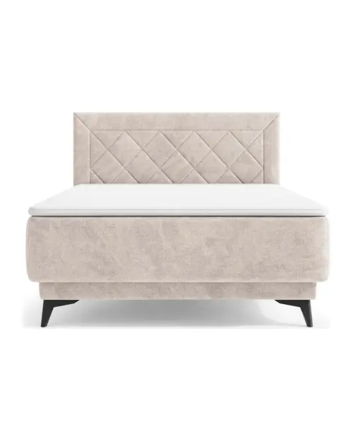 Cama continental Zalea 140x200 con arcón beige