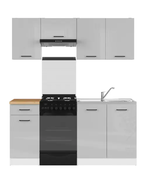 Zestaw kuchenny Junona Line 170 cm jasnoszary połysk z blatem