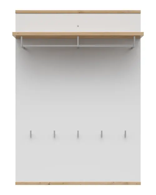 Perchero de pared Yamael para recibidor roble artisan/blanco