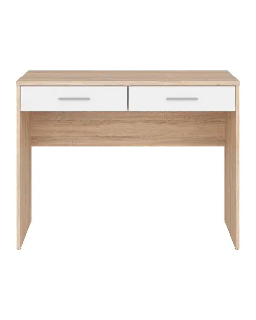 Escritorio Nepo Plus 100 cm con 2 cajones roble sonoma/blanco