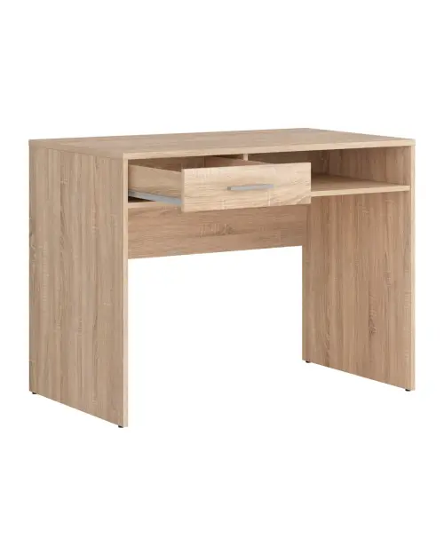 Escritorio Nepo Plus 100 cm con cajón y estante roble sonoma