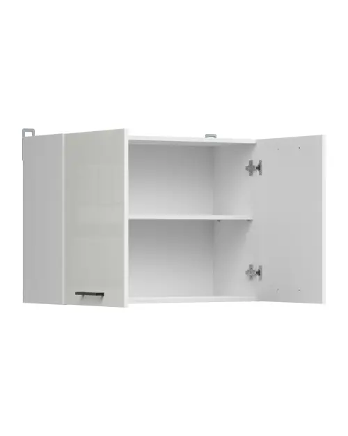 Szafka kuchenna górna Junona Line 80 cm dwudrzwiowa kreda połysk