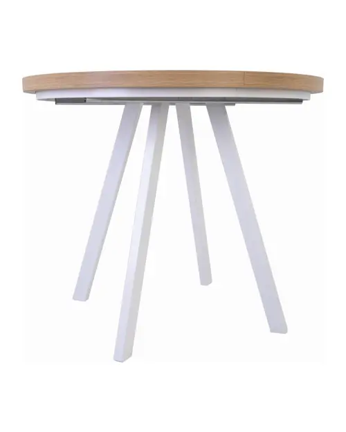 Mesa extensible Pares roble wotan/blanco 90-180x90
