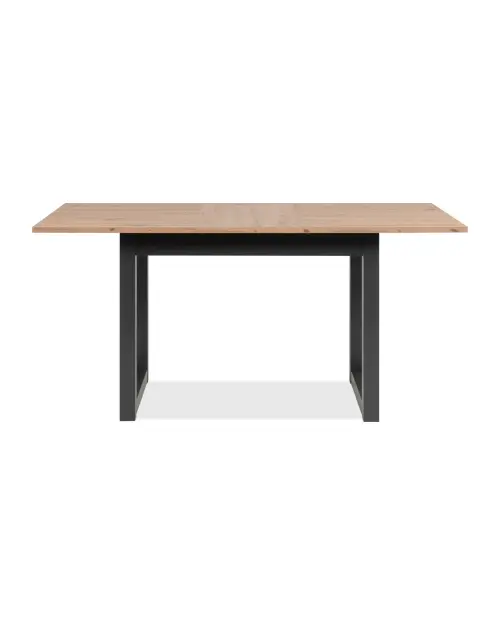 Mesa extensible rectangular Denver 120-160/80/75 roble artisan/negro