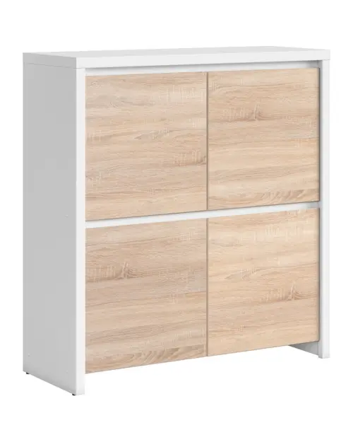Armario Kaspian 105 cm de cuatro puertas blanco/roble sonoma