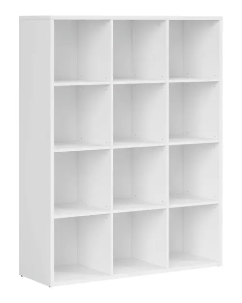 Estantería Nepo Plus 114 cm con 12 estantes blanco