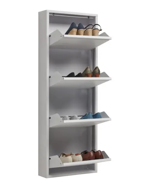 Zapatero Fly 50 cm con 4 puertas blanco