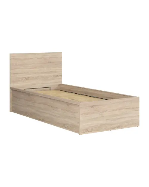 Cama Tetrix 90x200 con somier y arcón roble sonoma