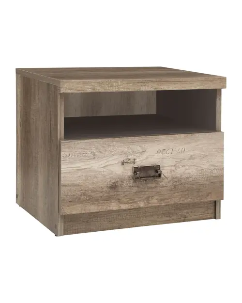 Mesita de noche Malcolm 50 cm con cajón roble canyon monument impresión